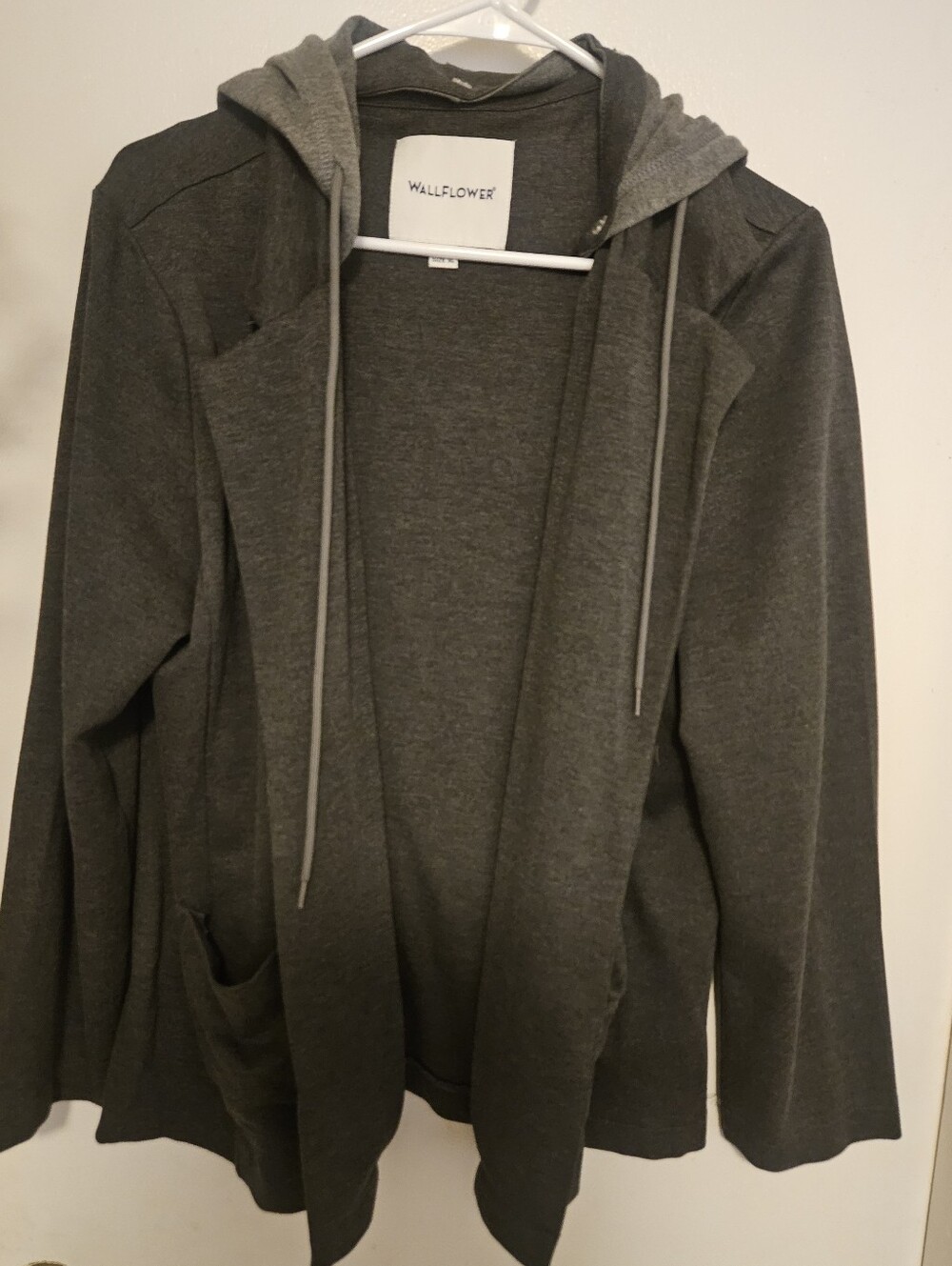 Wallflower Womens Charcoal Hooded Blazer